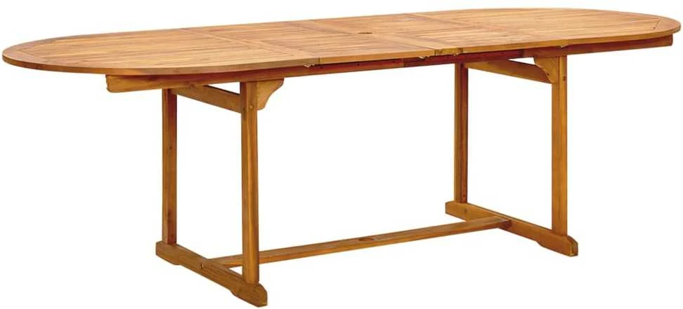 Lauko baldų komplektas Sodo valgomojo komplektas, 7 dalių, akacija ir tekstilenas