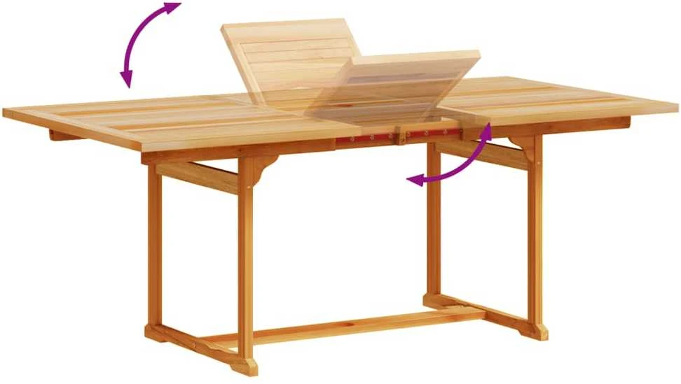Lauko baldų komplektas Sodo valgomojo komplektas, 7 dalių, akacija ir tekstilenas