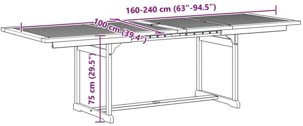 Sodo valgomojo komplektas, 7 dalių, akacija ir tekstilenas