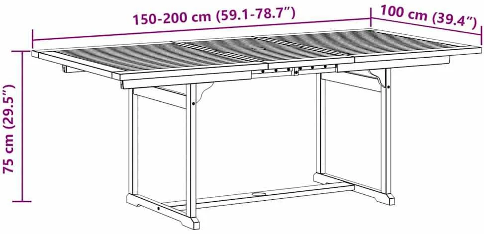 Sodo valgomojo komplektas, 7 dalių, akacija ir tekstilenas