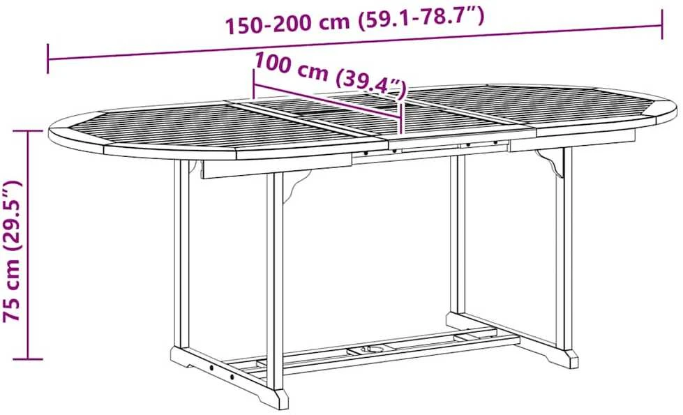 Sodo valgomojo komplektas, 7 dalių, akacija ir tekstilenas