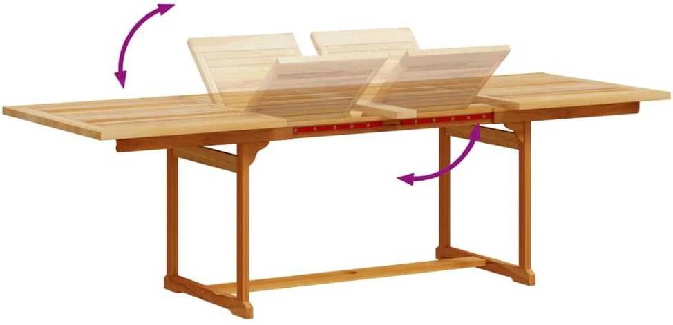 Lauko baldų komplektas Sodo valgomojo komplektas, 7 dalių, akacija ir tekstilenas