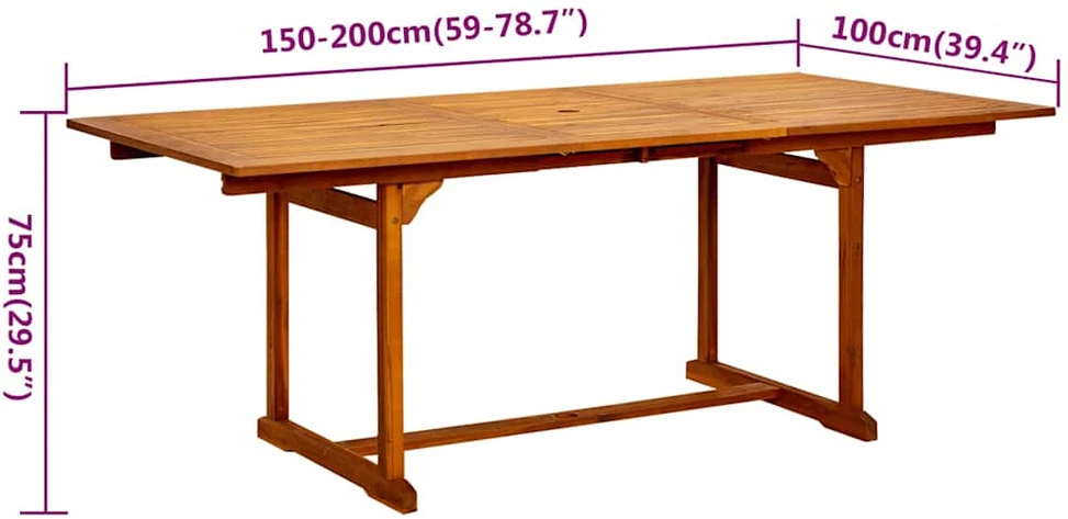 Lauko baldų komplektas Sodo valgomojo komplektas, 7 dalių, akacijos medienos masyvas