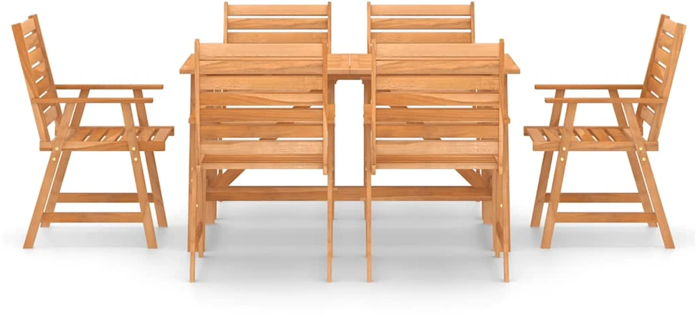 Lauko baldų komplektas Sodo valgomojo komplektas, 7 dalių, akacijos medienos masyvas