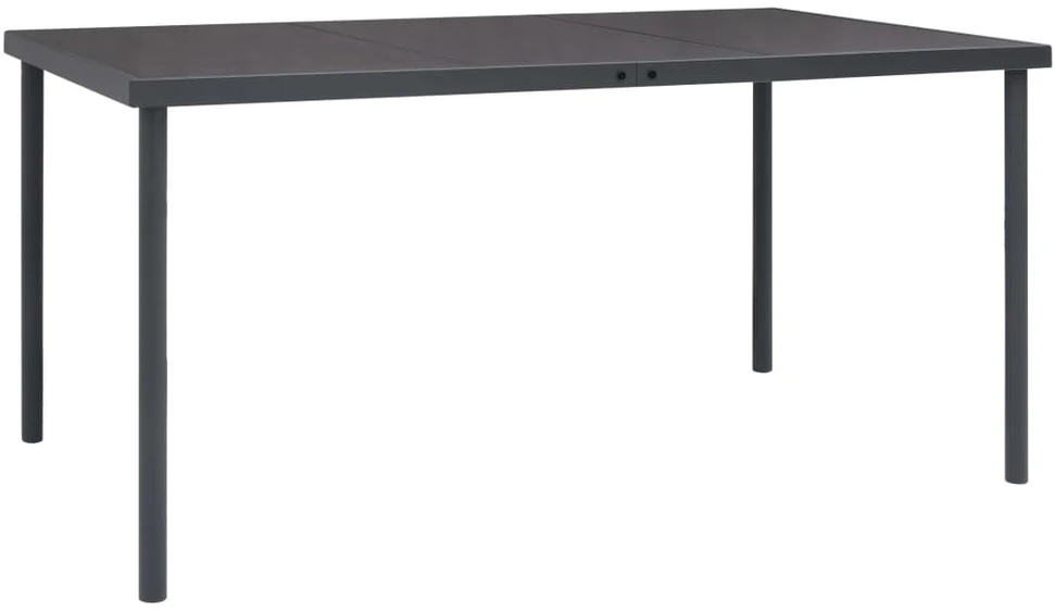 Lauko baldų komplektas Sodo valgomojo komplektas, 7 dalių, juodas, plienas/tekstilenas