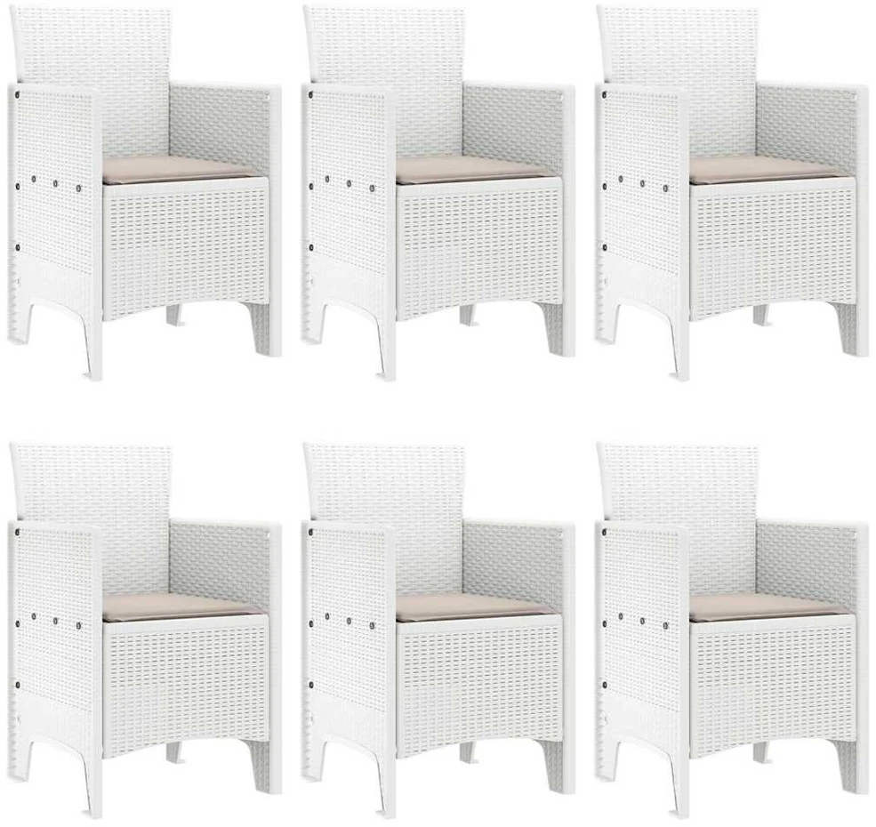 Sodo valgomojo komplektas 7 vnt. Balta Polt ratanas