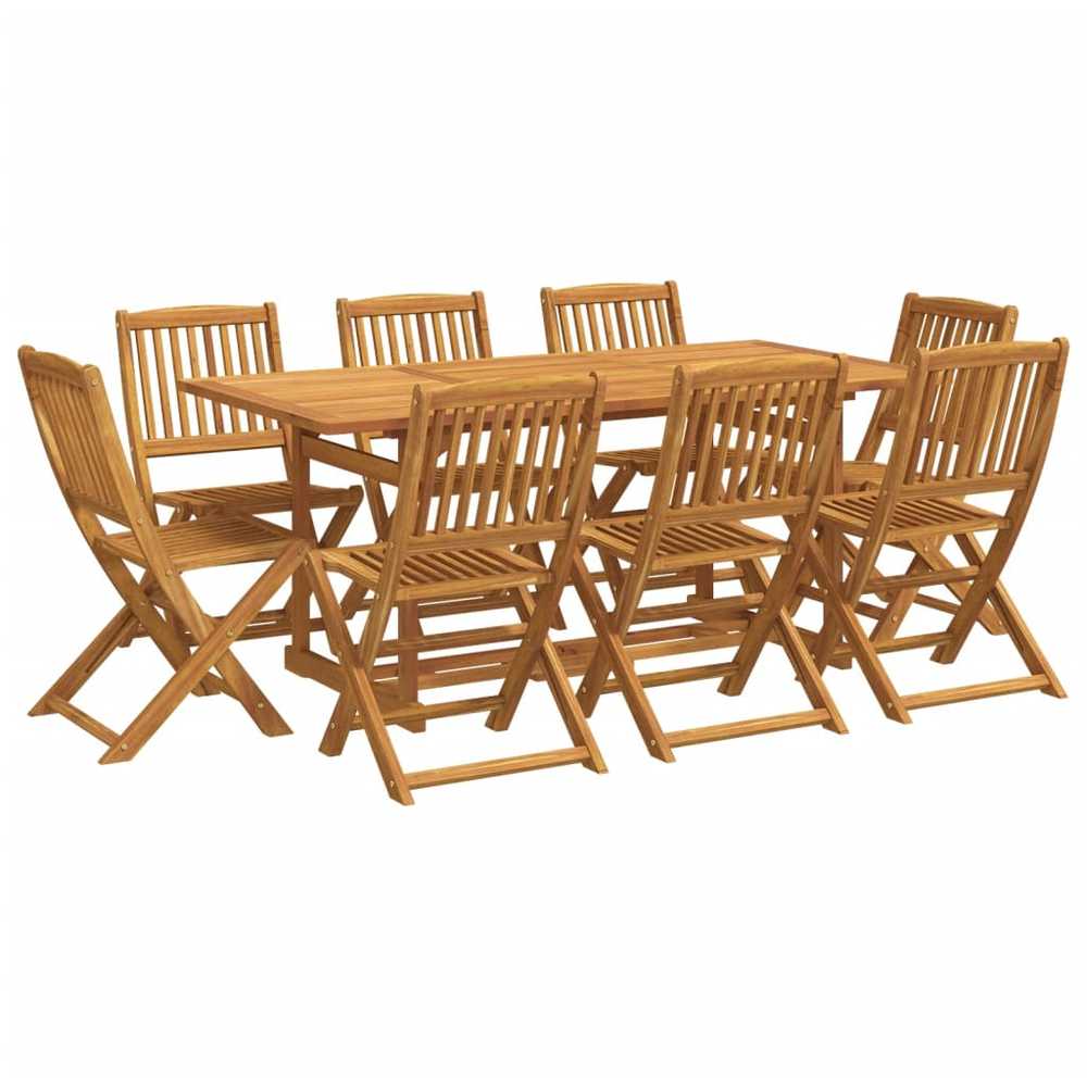 Lauko baldų komplektas Sodo valgomojo komplektas, 9 dalių, 180x90x75 cm, akacija