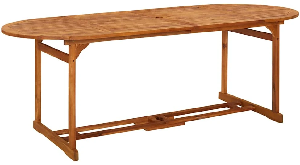 Lauko baldų komplektas Sodo valgomojo komplektas, 9 dalių, 220x90x75 cm, akacija