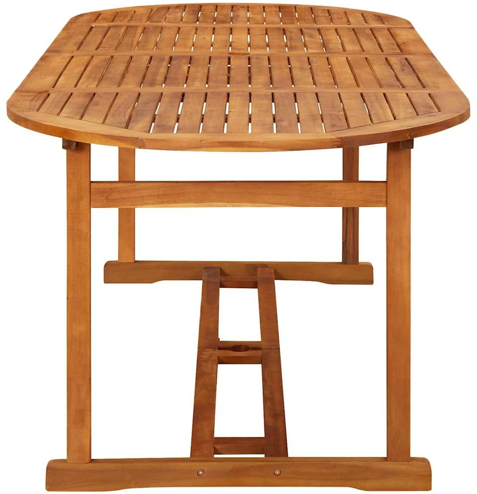 Lauko baldų komplektas Sodo valgomojo komplektas, 9 dalių, 220x90x75 cm, akacija