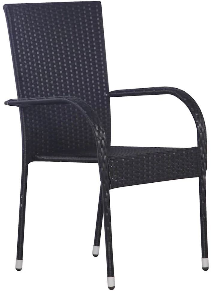 Lauko baldų komplektas Sodo valgomojo komplektas, 9 dalių, juodas (147877+2x310084)