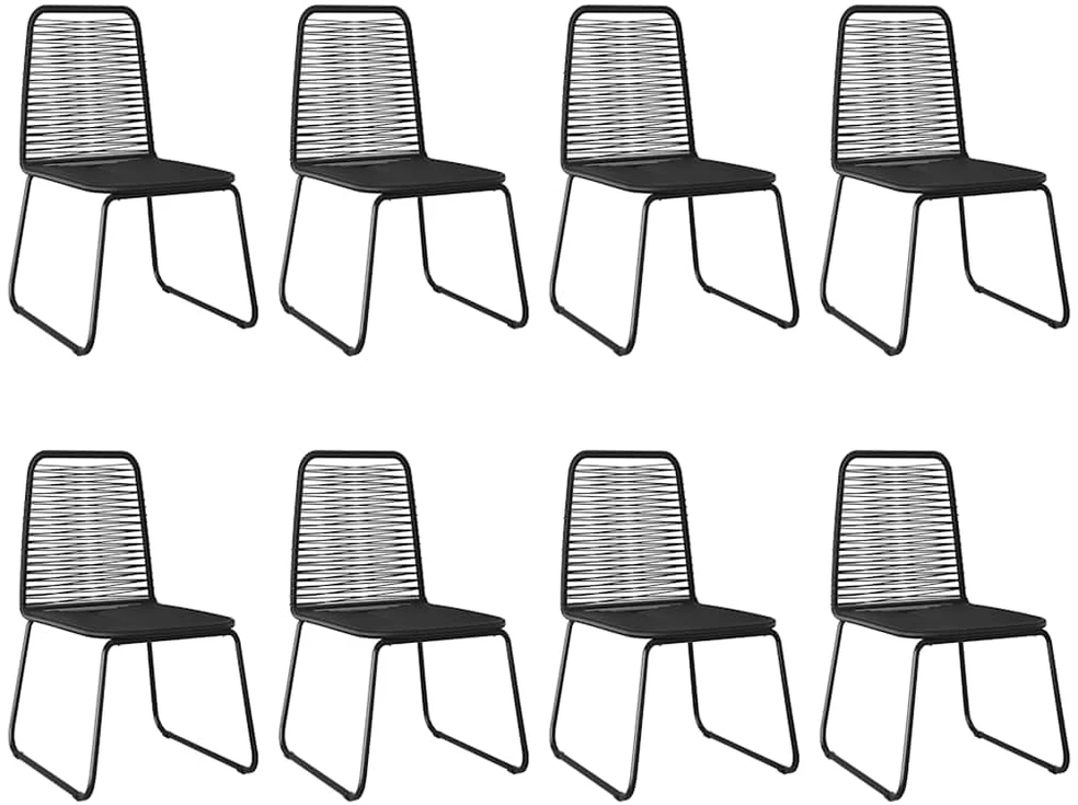 Lauko baldų komplektas Sodo valgomojo komplektas, 9 dalių, juodas/rudas, PVC ratanas