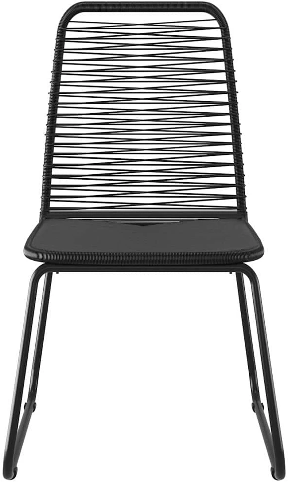 Lauko baldų komplektas Sodo valgomojo komplektas, 9 dalių, juodas/rudas, PVC ratanas