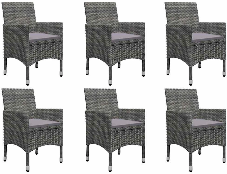 Lauko baldų komplektas Sodo valgomojo komplektas, 9 dalių, pilkas