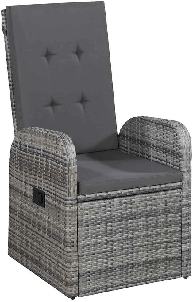 Lauko baldų komplektas Sodo valgomojo komplektas, 9 dalių, pilkas (147877+4x47676)