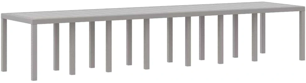 Lauko baldų komplektas Sodo valgomojo komplektas su pagalvėmis 17 vnt. Šviesiai pilka