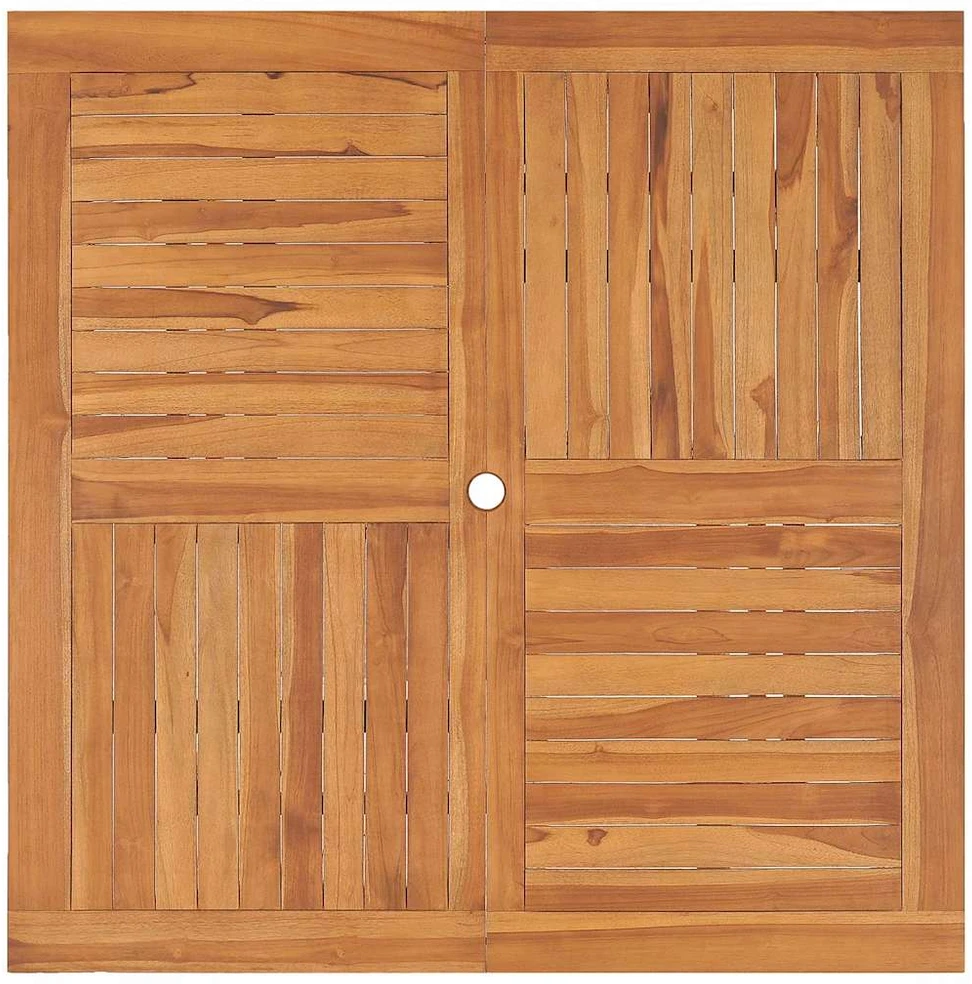 Sodo valgomojo stalas, 110x110x75cm, tikmedžio medienos masyvas