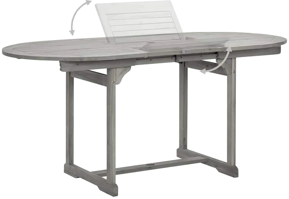 Sodo valgomojo stalas, (120–170)x80x75cm, akacijos masyvas