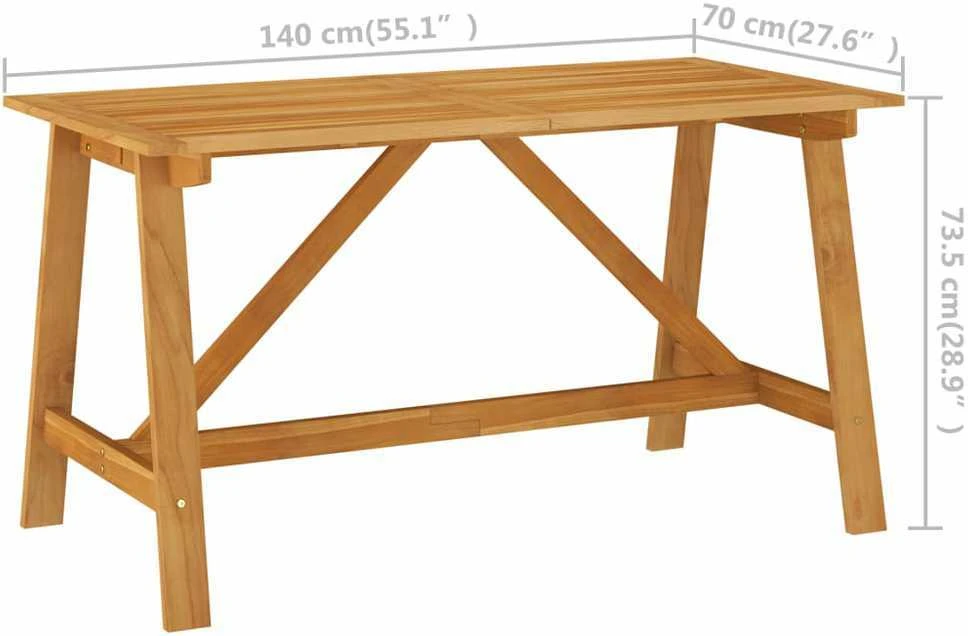 Sodo valgomojo stalas, 140x70x73,5cm, akacijos masyvas