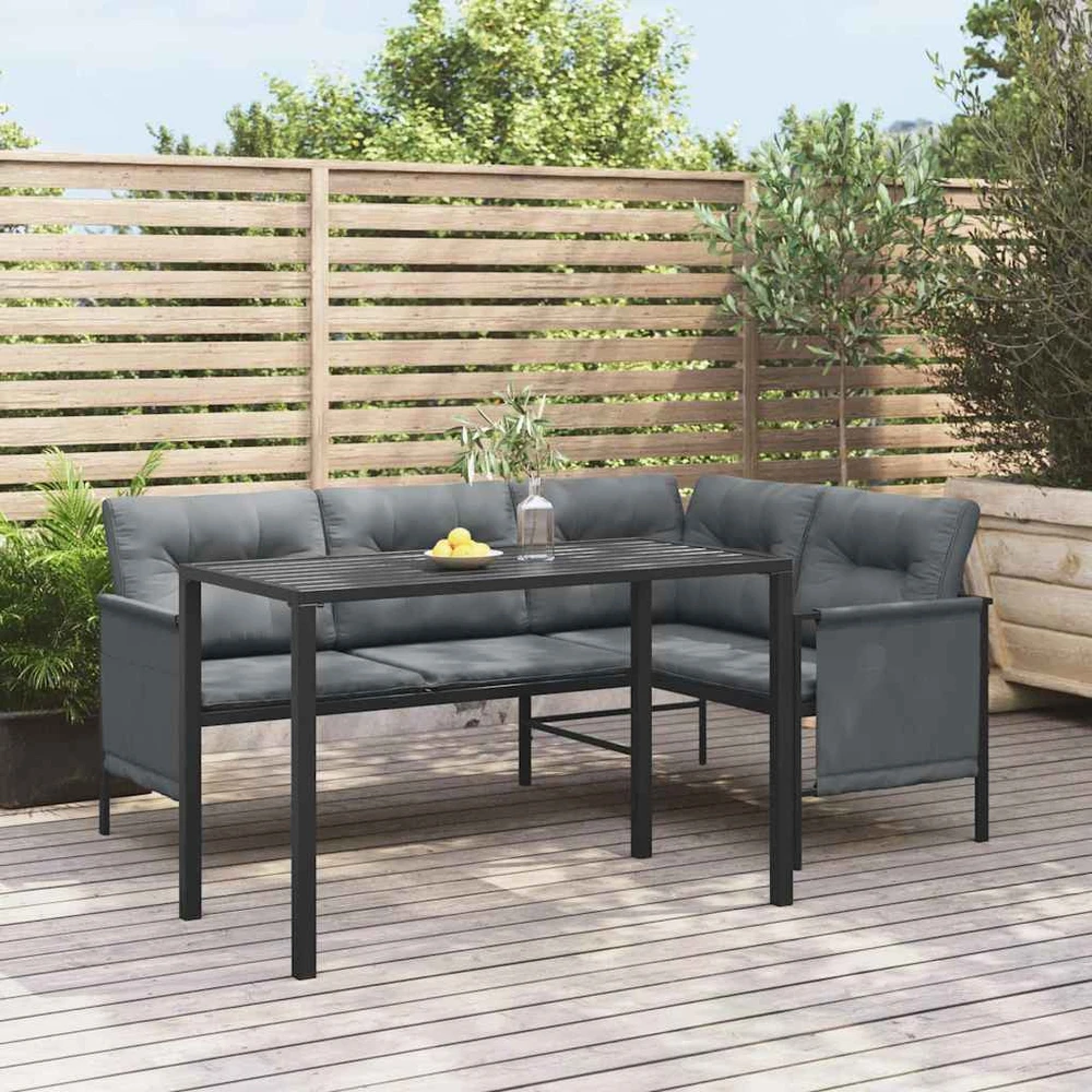 Sodo valgomojo stalas, antracito, 110x54x70cm, plienas
