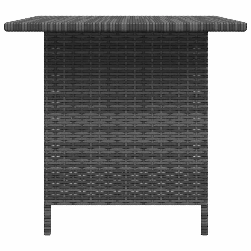 Sodo valgomojo stalas, pilkos spalvos, 110x70x65cm, poliratanas