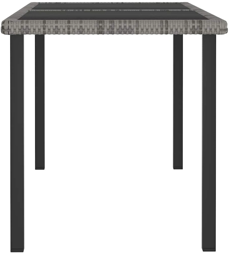 Sodo valgomojo stalas, pilkos spalvos, 140x70x73cm, poliratanas