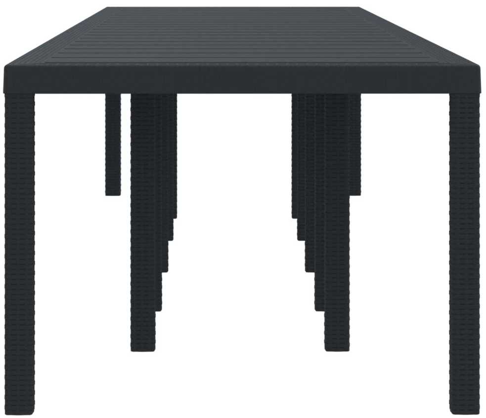 Sodo stalas Antracitas 350 x 100 x 74 cm poliratanas