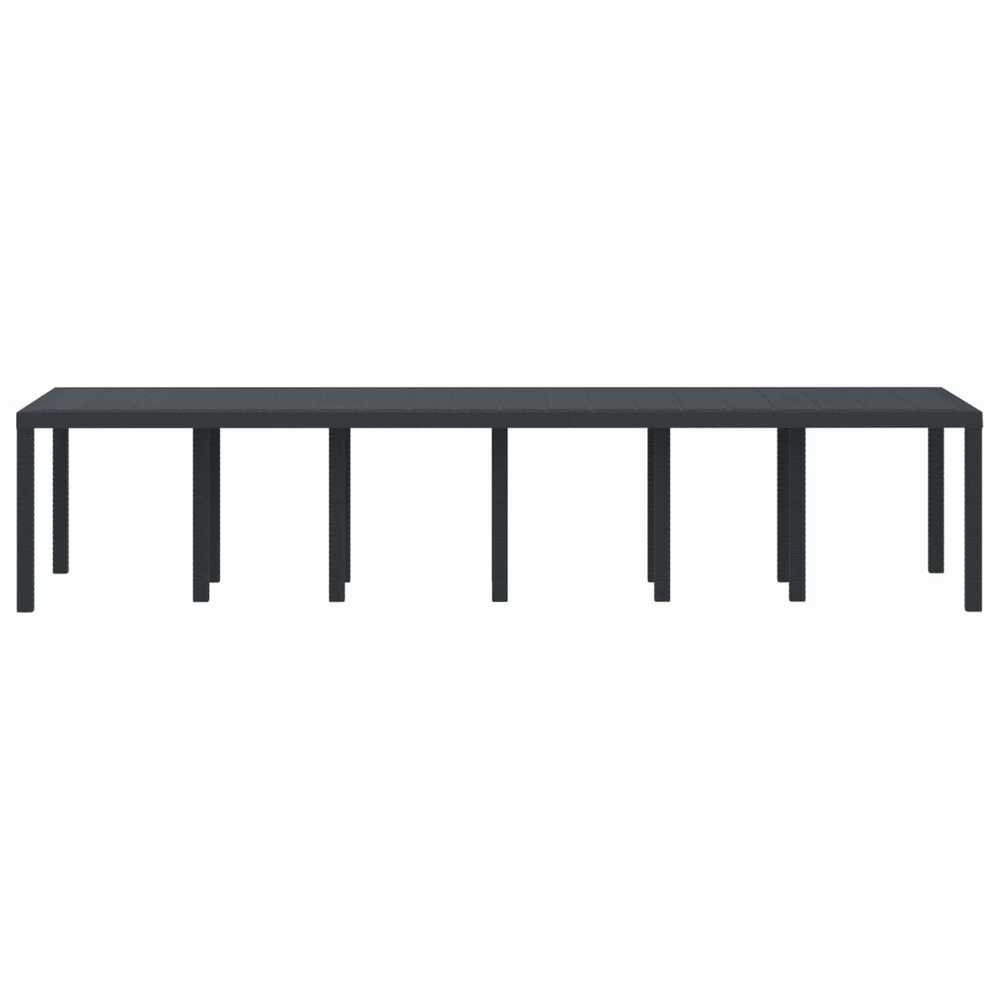 Sodo stalas Antracitas 350 x 100 x 74 cm poliratanas