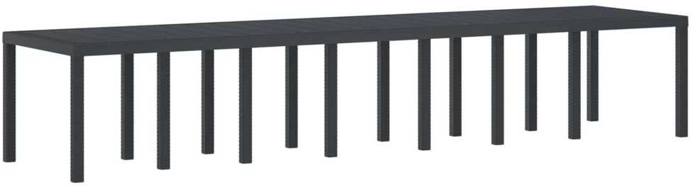 Sodo stalas Antracitas 400 x 100 x 73 cm poliratanas