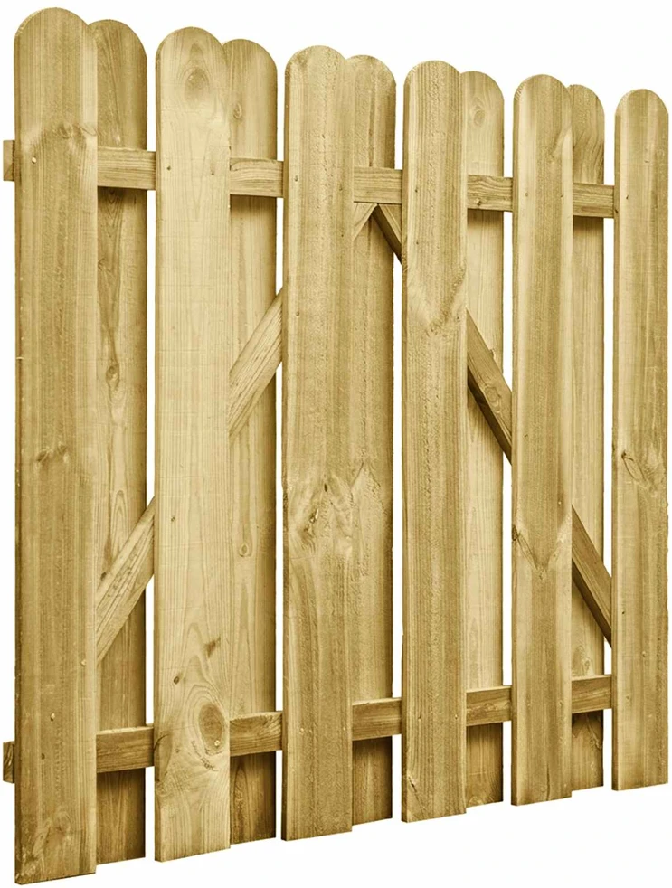 Sodo vartai 100 x 100 cm Pušies medienos masyvas Žalia