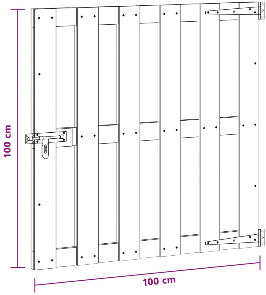Sodo vartai 100 x 100 cm WPC ir aliuminis Ruda