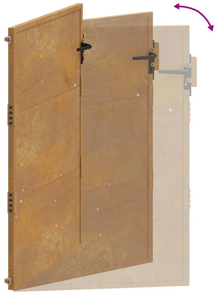 Sodo vartai, 105x130cm, corten plienas