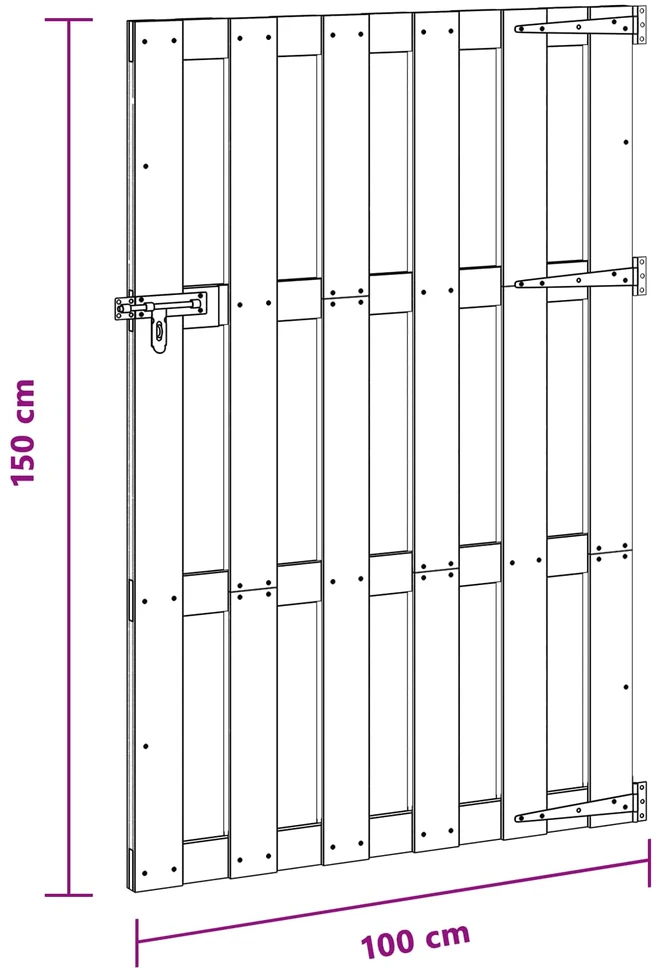 Sodo vartai 100 x 150 cm WPC ir aliuminis Ruda