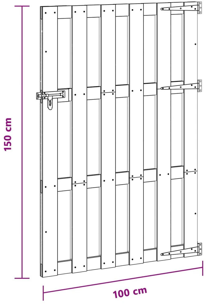 Sodo vartai 100 x 150 cm WPC ir aliuminis Ruda