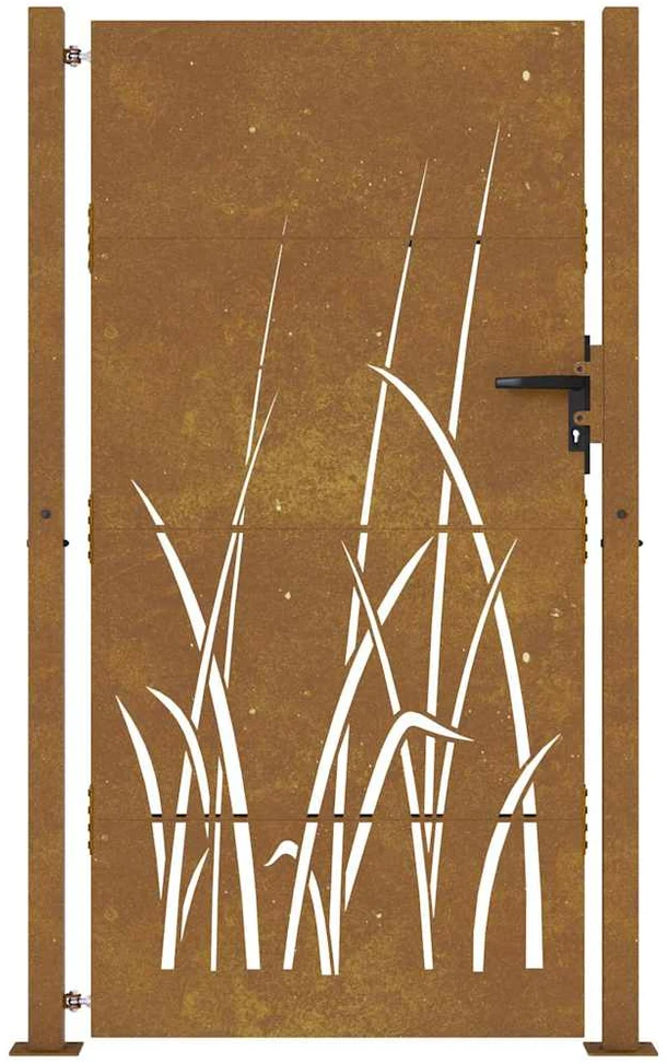 Sodo vartai, 105x180cm, corten plienas, žolės dizaino