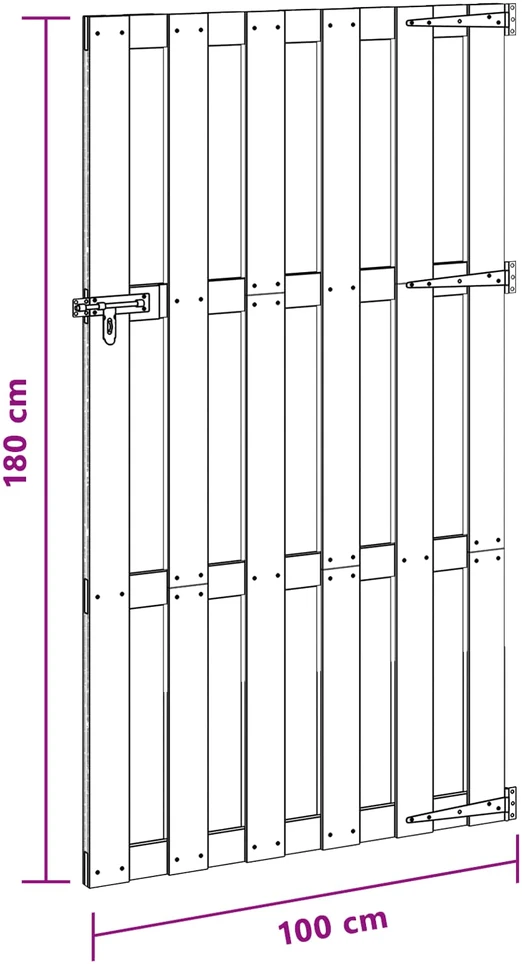 Sodo vartai 100 x 180 cm WPC ir aliuminis Ruda