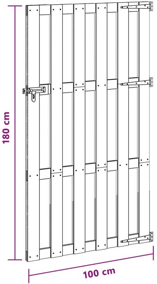 Sodo vartai 100 x 180 cm WPC ir aliuminis Ruda