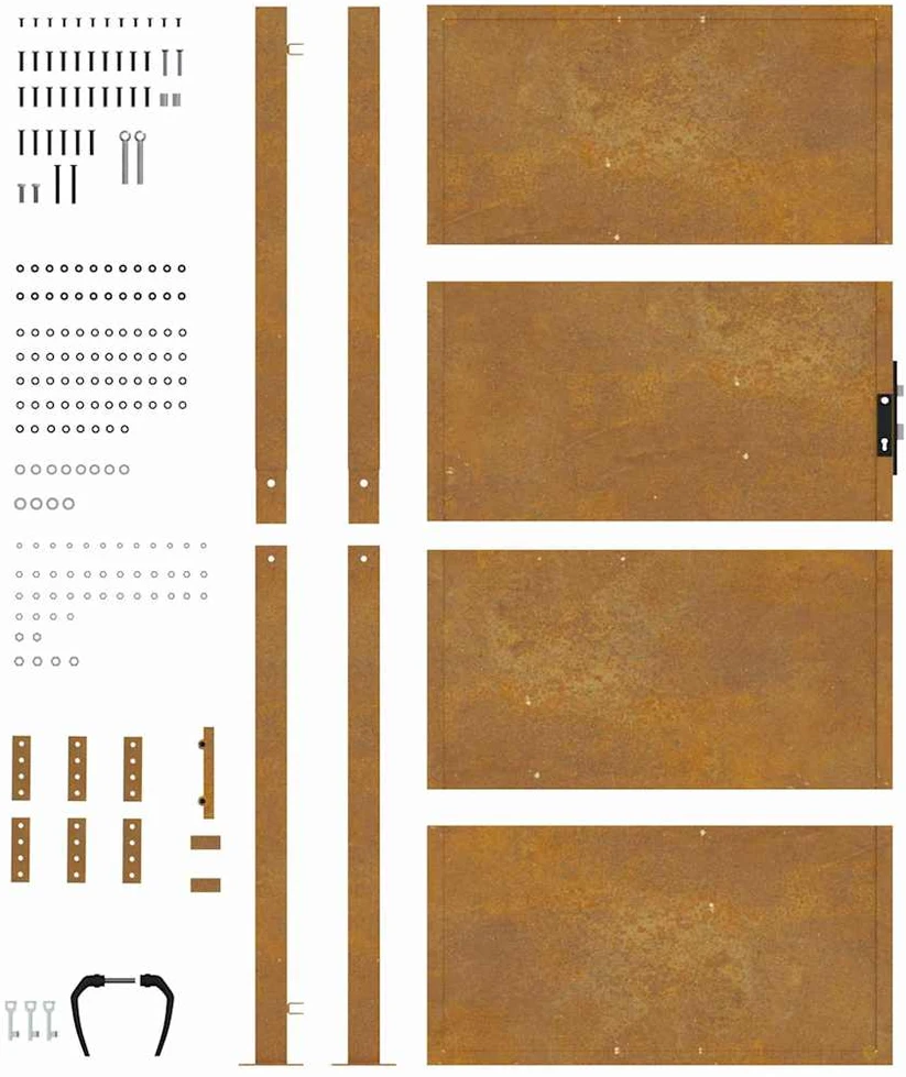 Sodo vartai, 105x205cm, corten plienas