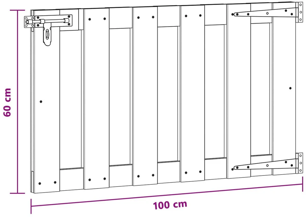 Sodo vartai 100 x 60 cm WPC ir aliuminis Ruda