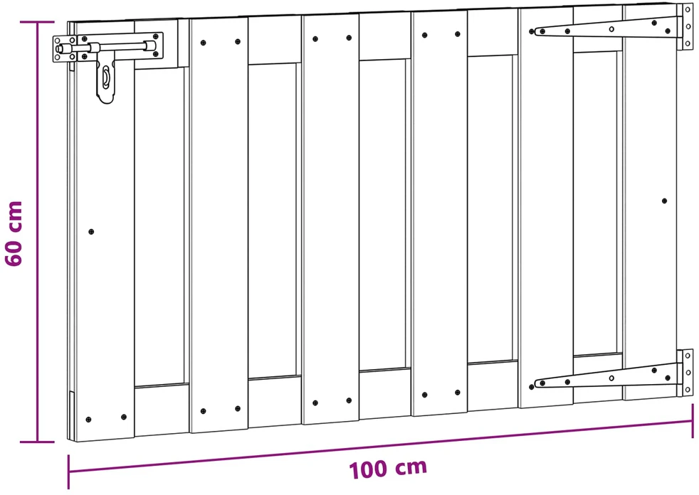 Sodo vartai 100 x 60 cm WPC ir aliuminis Ruda