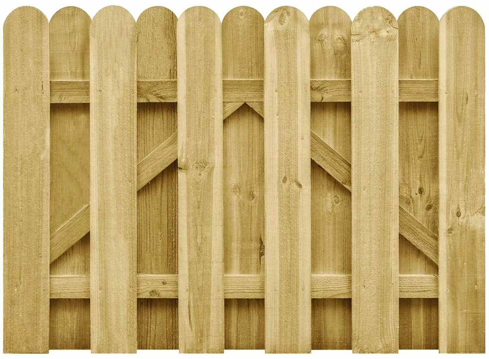 Sodo vartai 100 x 75 cm Pušies medienos masyvas Žalia