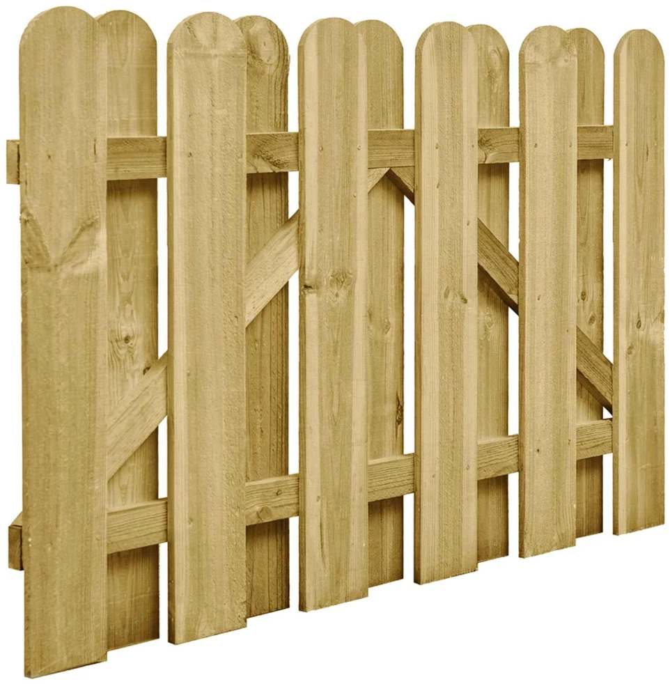 Sodo vartai 100 x 75 cm Pušies medienos masyvas Žalia
