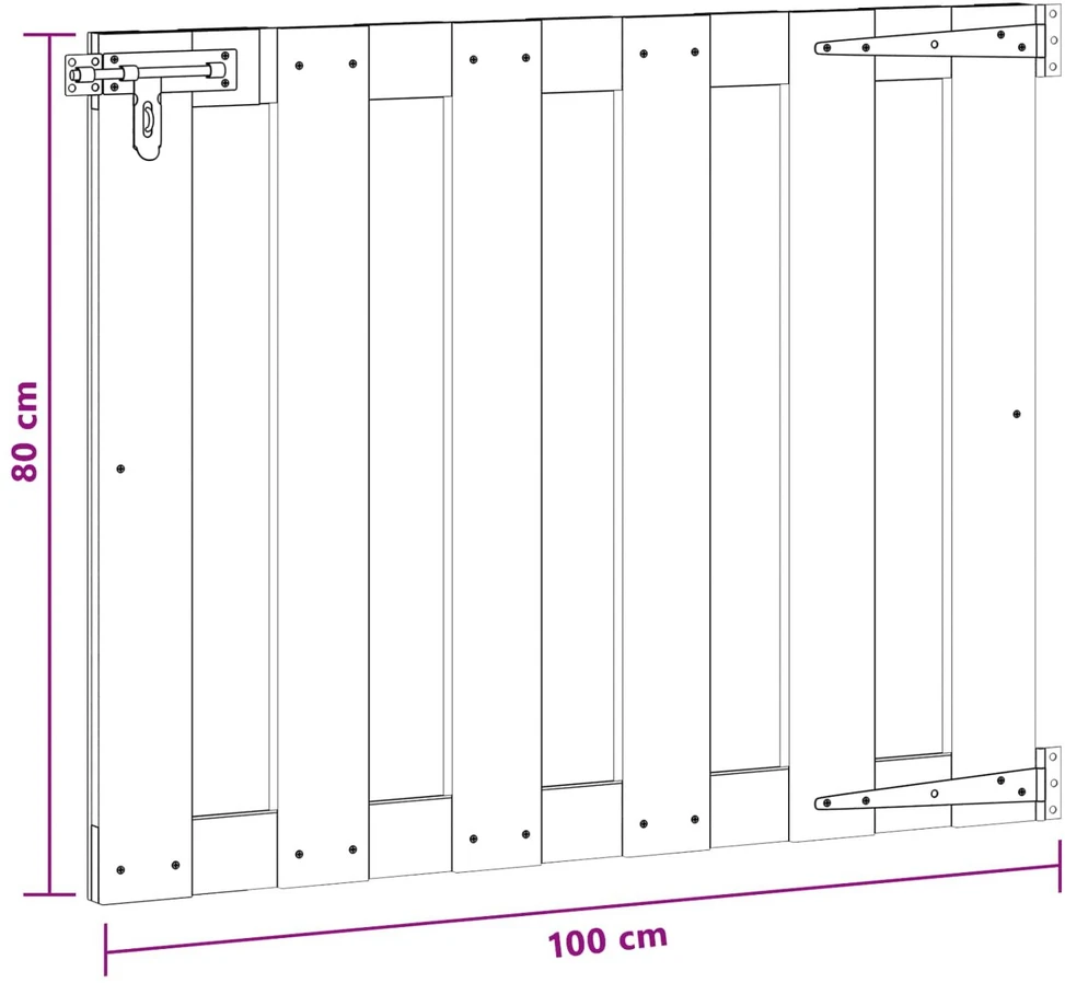 Sodo vartai 100 x 80 cm WPC ir aliuminis Ruda