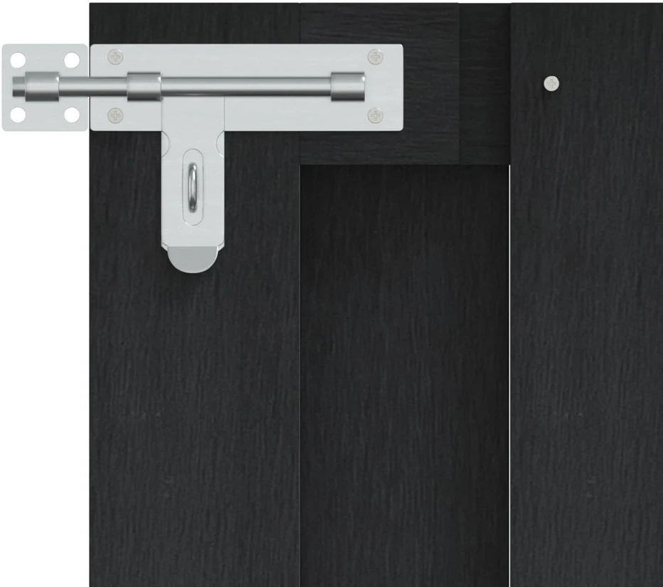 Sodo vartai 100 x 80 cm WPC ir aliuminis Juoda