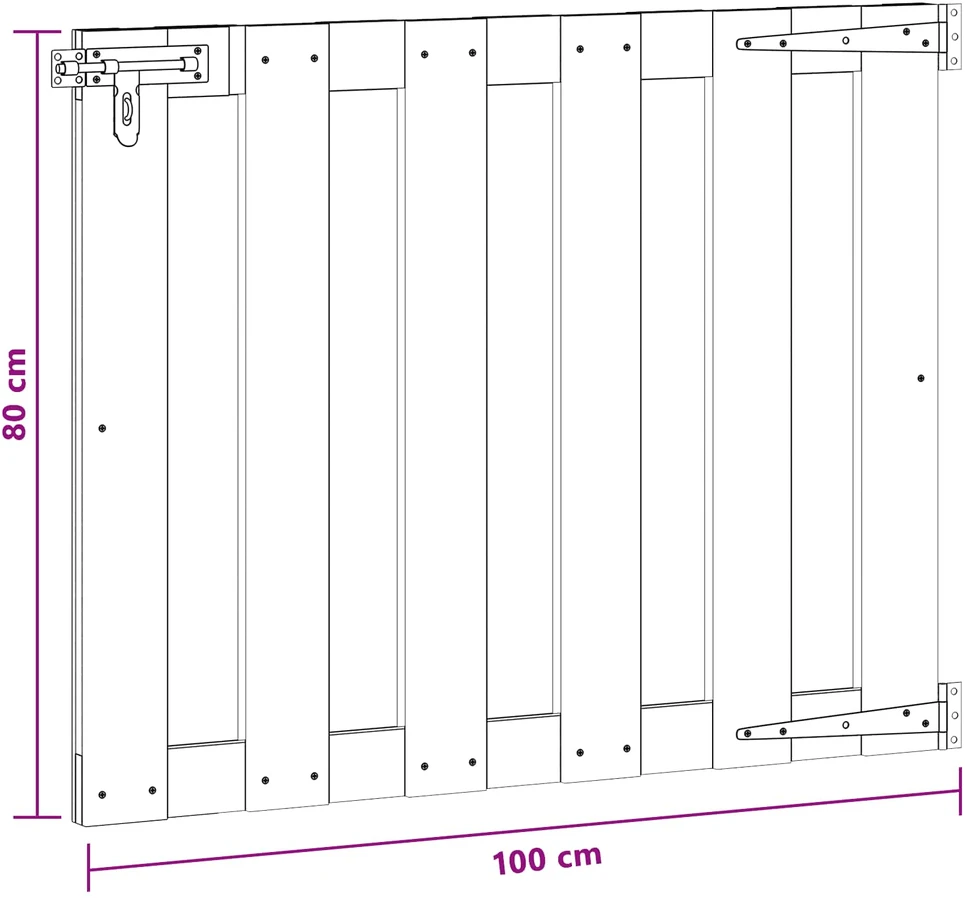 Sodo vartai 100 x 80 cm WPC ir aliuminis Juoda