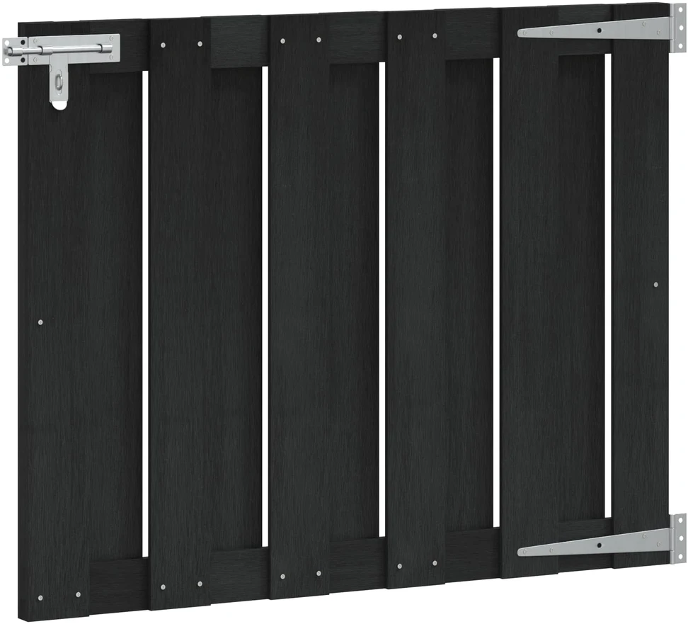 Sodo vartai 100 x 80 cm WPC ir aliuminis Juoda