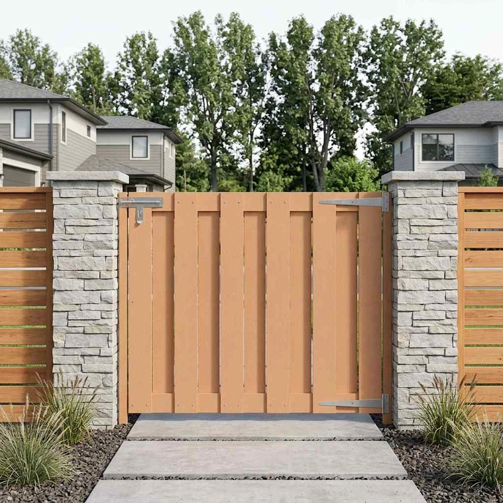 Sodo vartai 100 x 80 cm WPC ir aliuminis Ruda