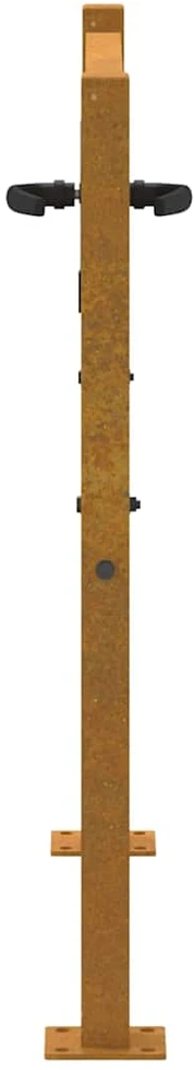 Sodo vartai, 105x105cm, corten plienas, medžio dizaino