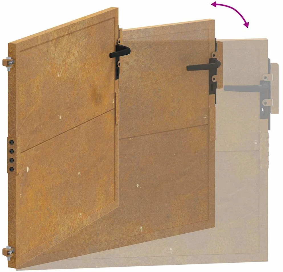 Sodo vartai, 105x105cm, corten plienas