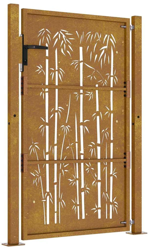Sodo vartai, 105x130cm, corten plienas, bambuko dizaino