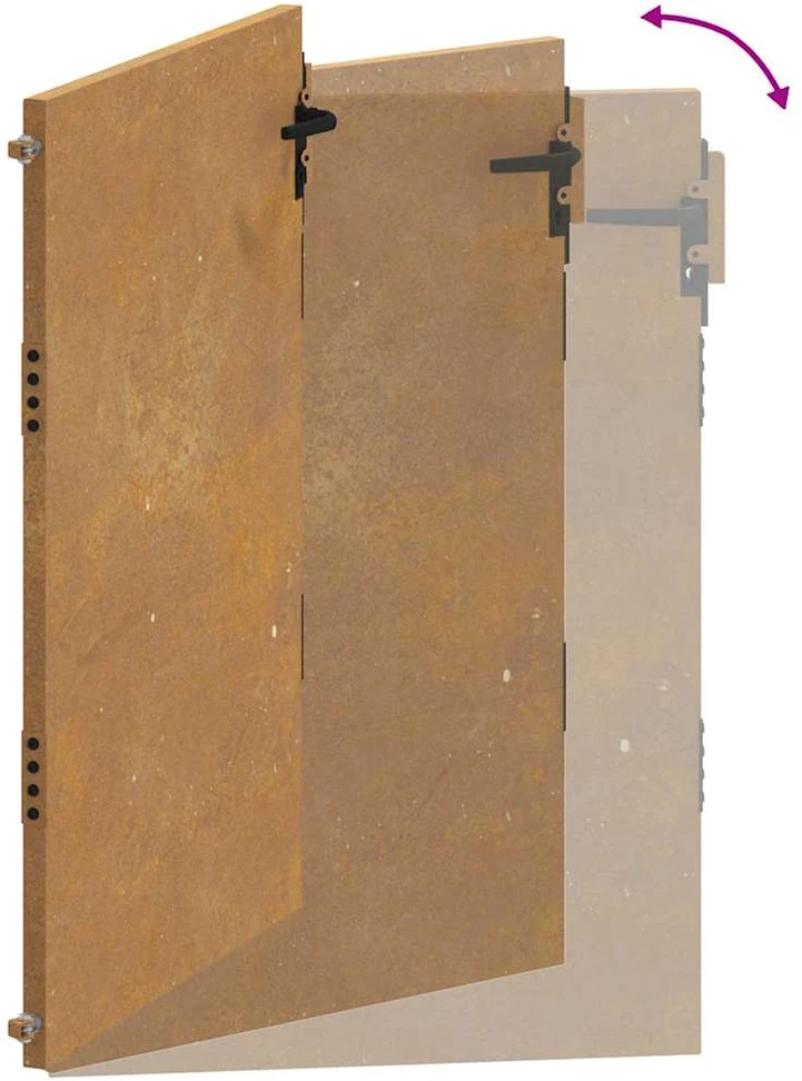 Sodo vartai, 105x130cm, corten plienas